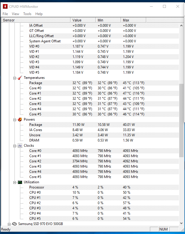 CPUID HWMonitor