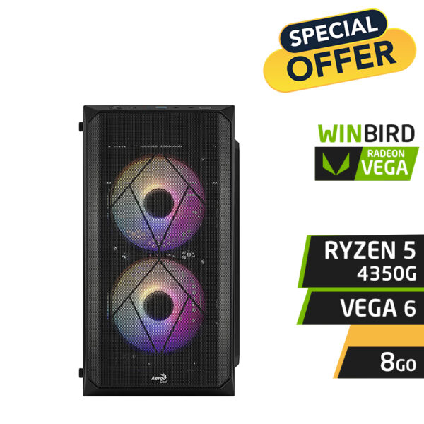 WINBIRD RYZEN 5 4350G 8GB RX VEGA 6 SSD 120Go 1To