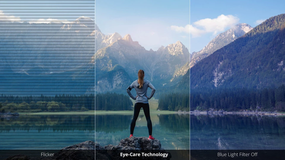 Flicker-Free et Filtre de Lumière Bleue