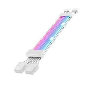 Cable Extension Dual 8PIN RGB Striped White