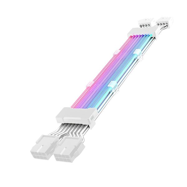 Cable Extension Dual 8PIN RGB Striped White