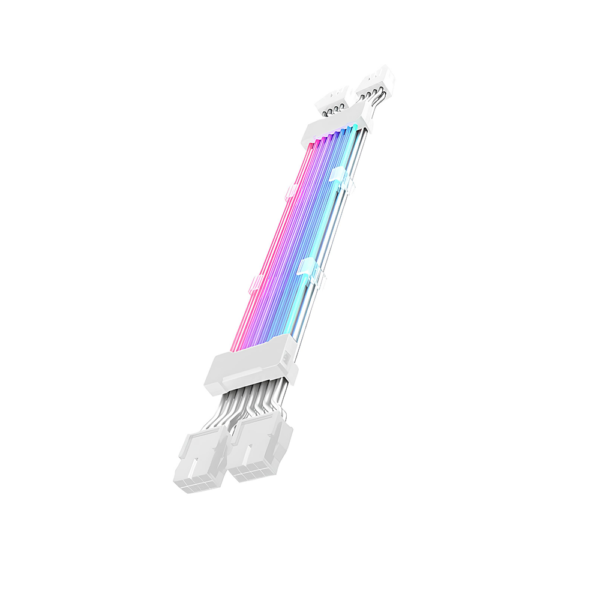 Cable Extension Dual 8PIN RGB Striped White